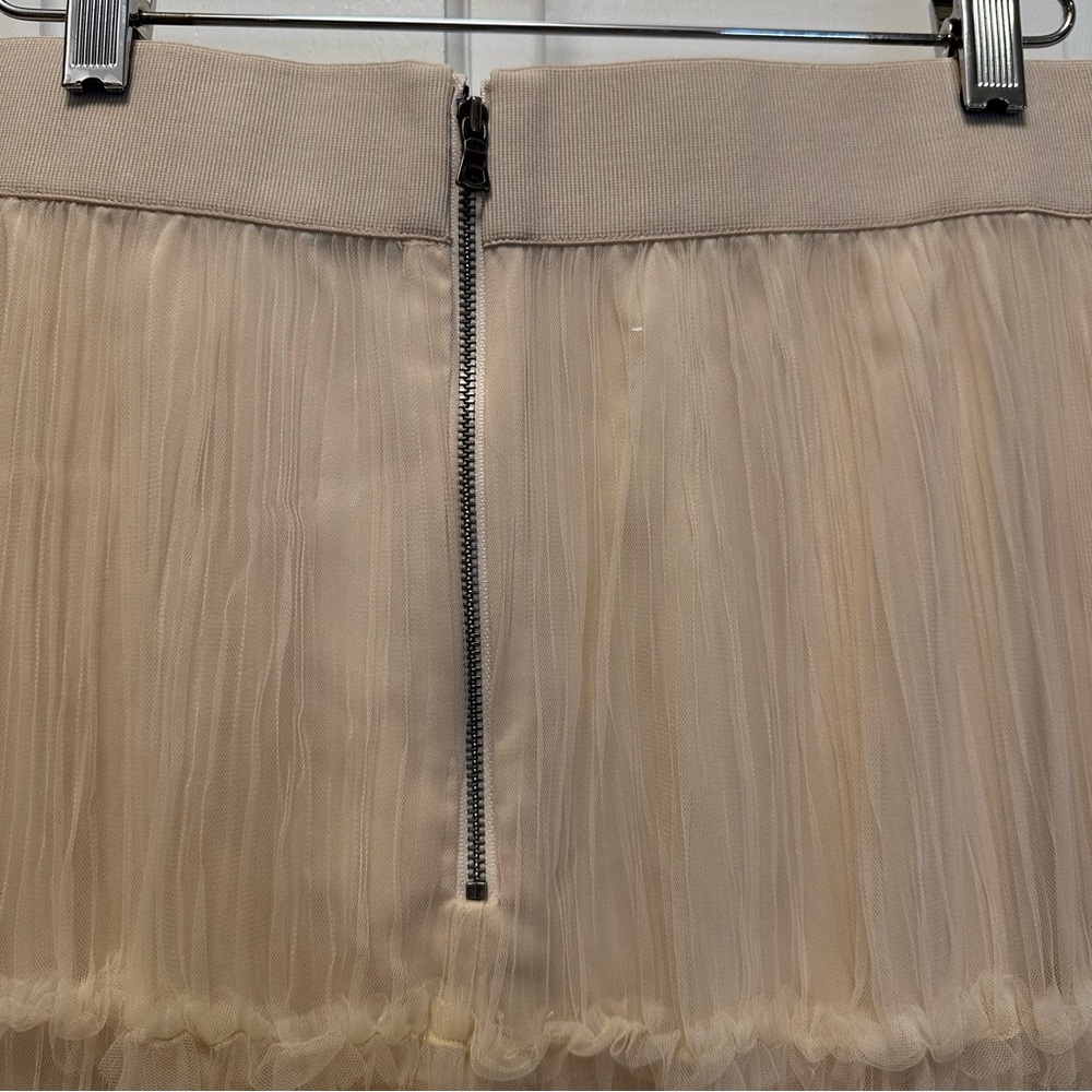 Alice +‎ Olivia Tiered Tulle Midi Skirt Champagne Beige Pleated Mesh CC104086306 - Picture 10 of 10